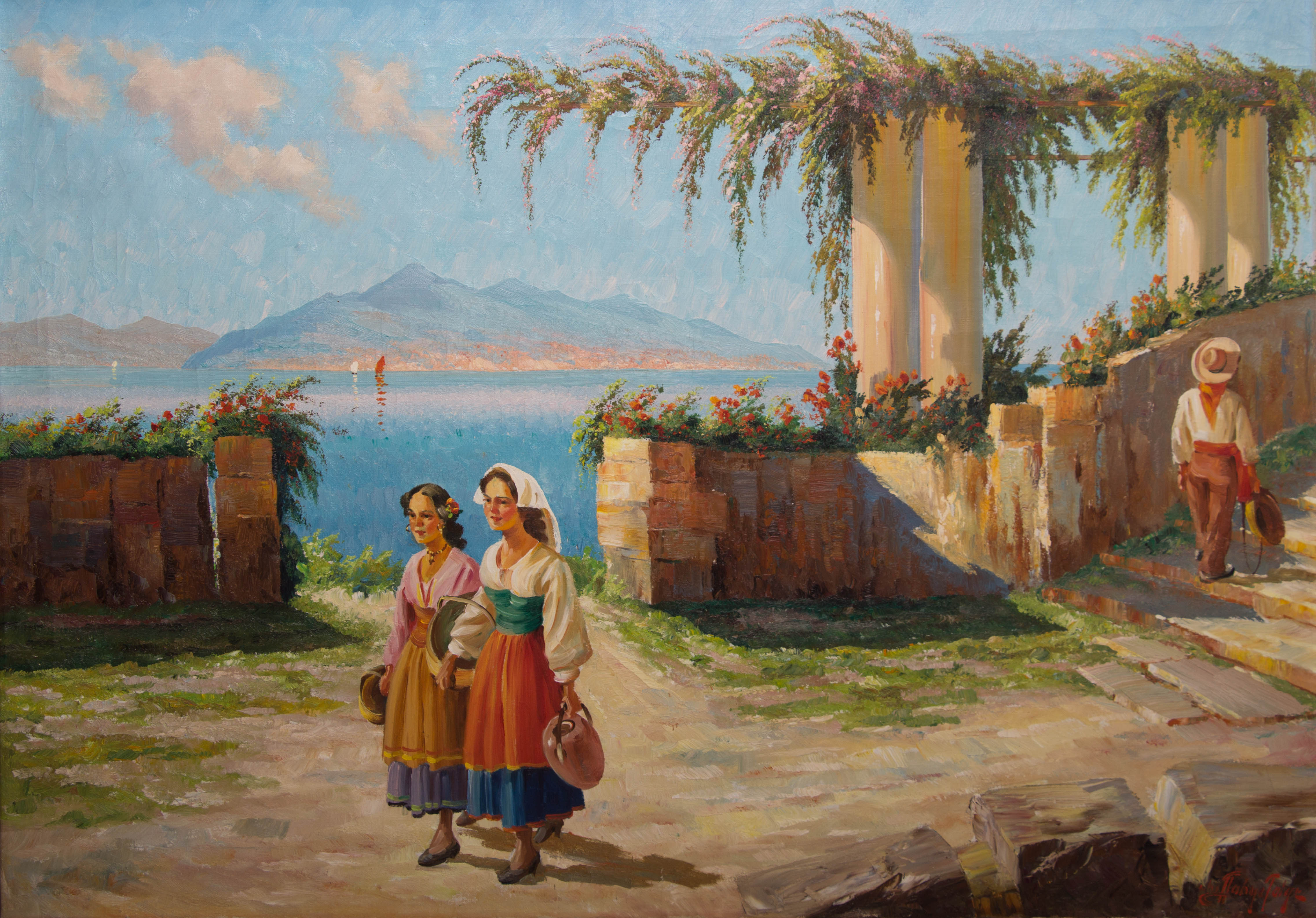 Russian artist – Two Italians on Capri Coast